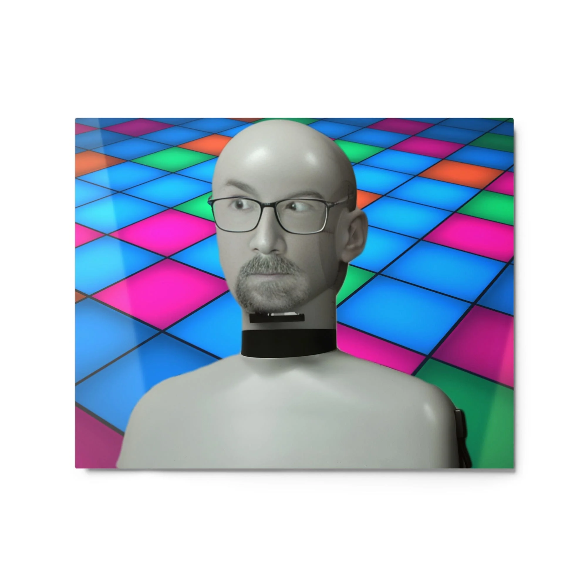 5128 Concerned Resolve Face In A Confusing Place - Glossy Metal Print - Image 8